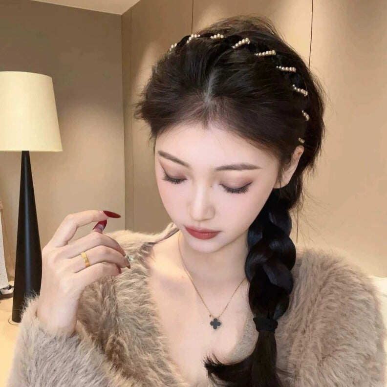 Vintage High Cranium Artificial Pearl Hairband