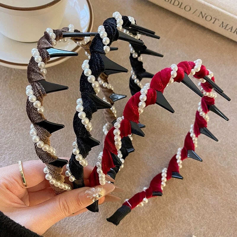 Vintage High Cranium Artificial Pearl Hairband