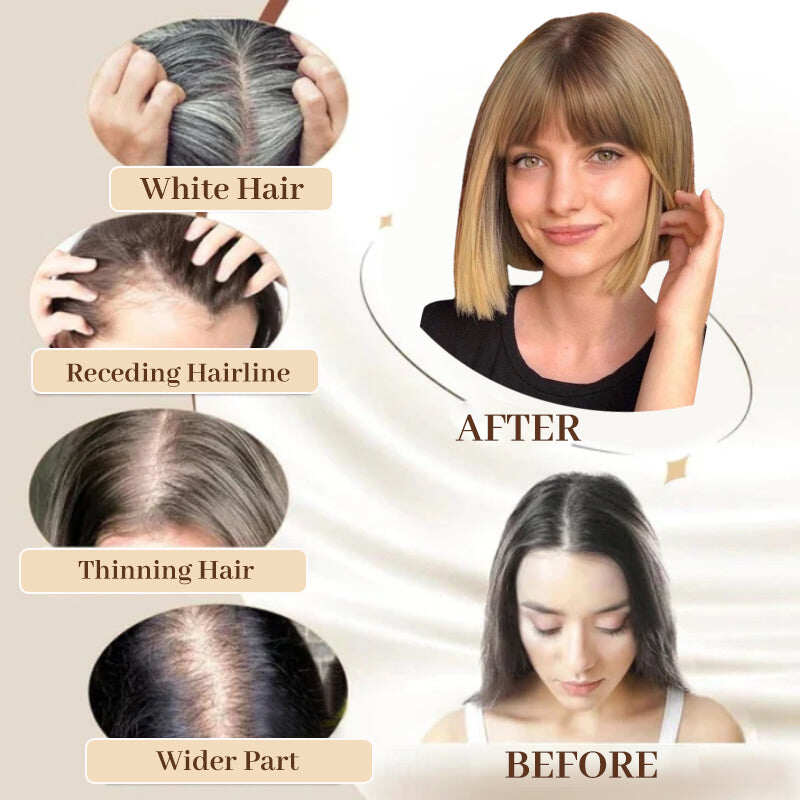 Natural Hair Toppers with Bangs for Women